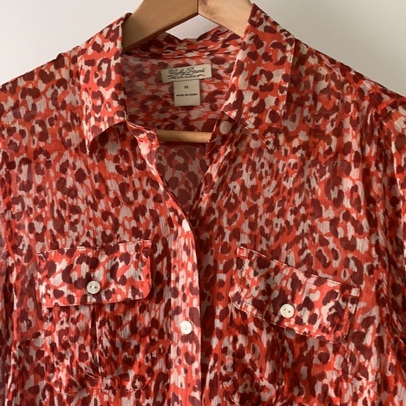 Lucky Brand Silk Animal Print Blouse M - Picture 3 of 7